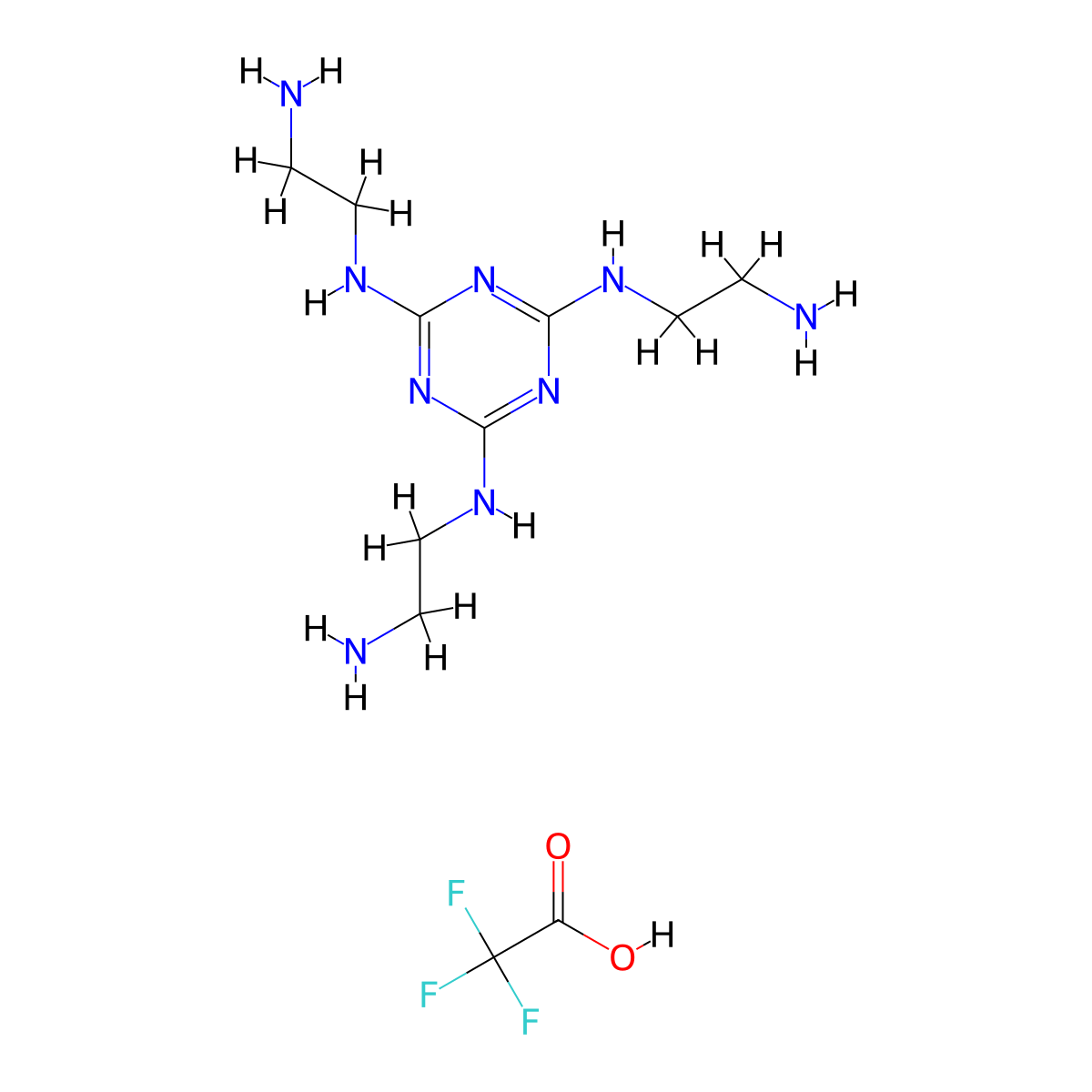 N2,N4,N6-Tris(2-aminoethyl)-1,3,5-triazine-2,4,6-triamine 2,2,2-trifluoroacetate(1:x) molecular structure, CAS 2253121-62-7