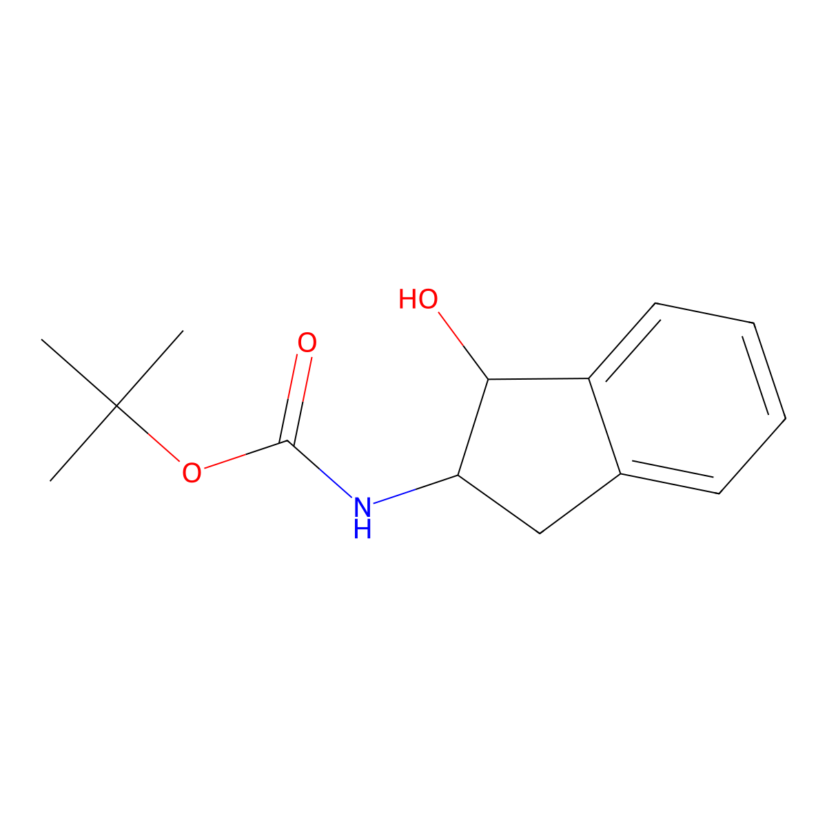 tert-butyl N-(1-hydroxy-2,3-dihydro-1H-inden-2-yl)carbamate molecular structure, CAS 2253142-00-4