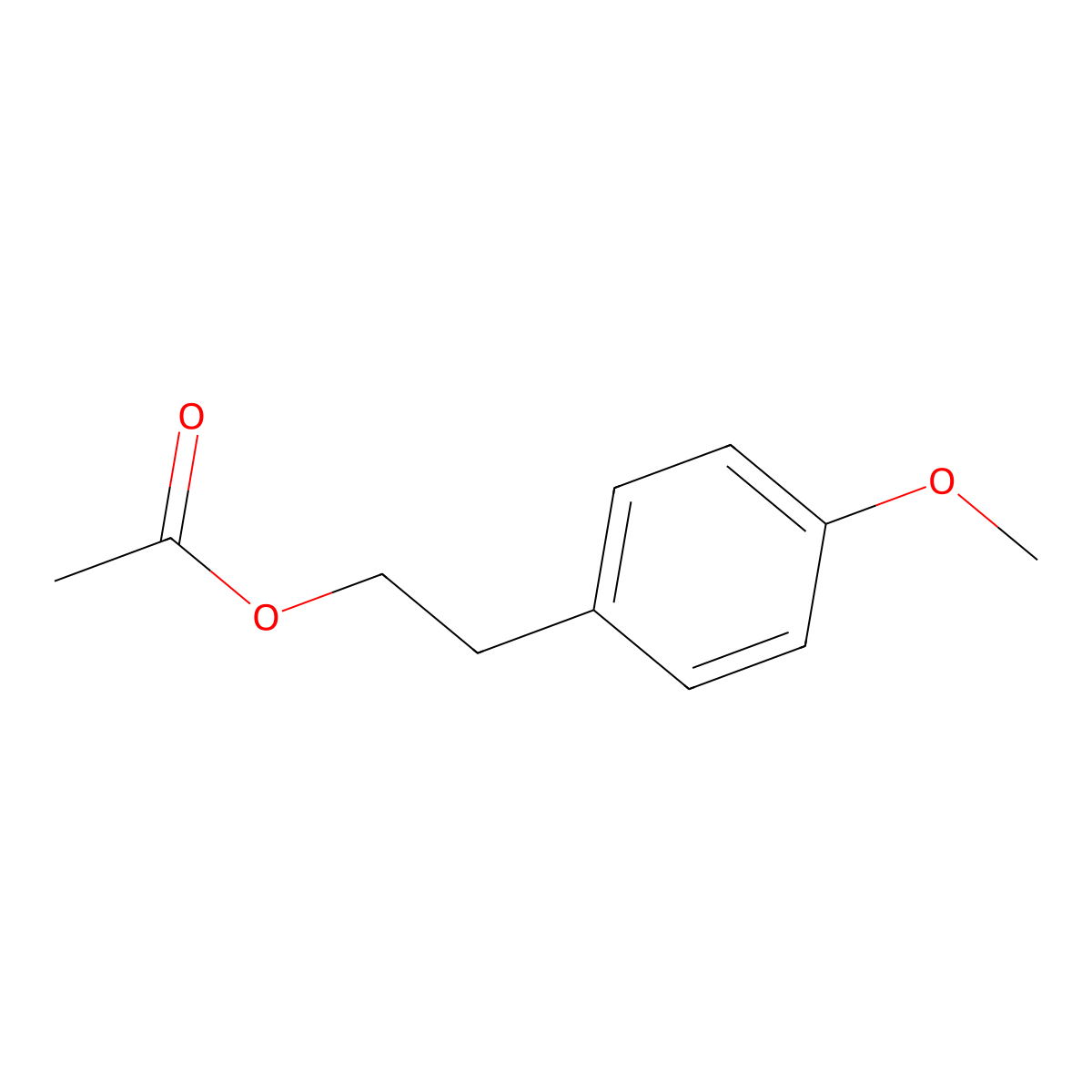 Benzeneethanol, 4-methoxy-, acetate molecular structure, CAS 22532-51-0