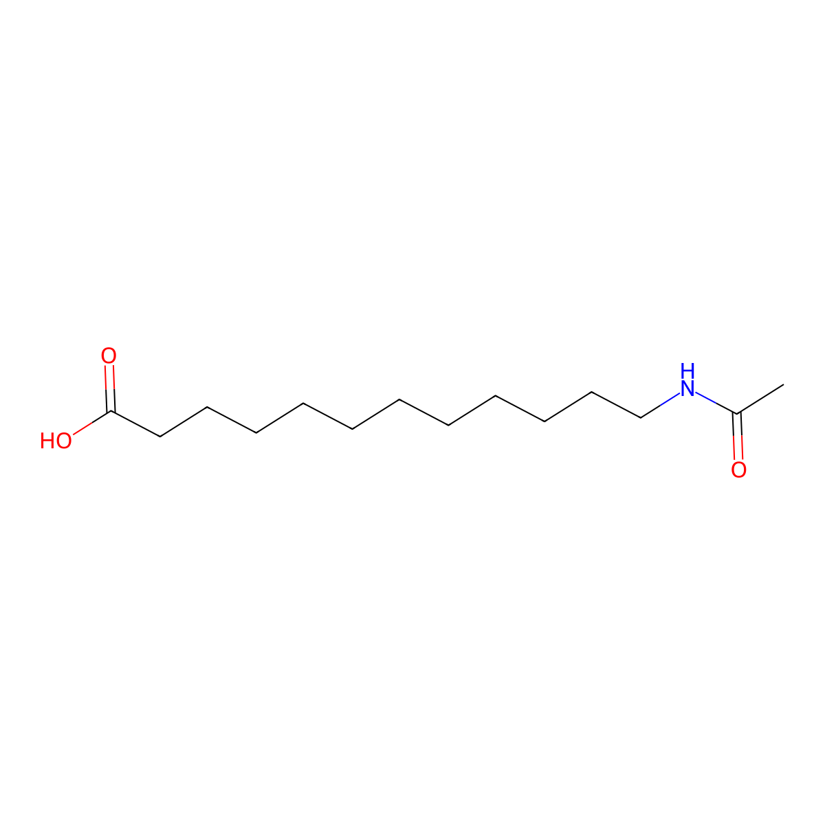12-Acetamidododecanoic acid molecular structure, CAS 22535-67-7