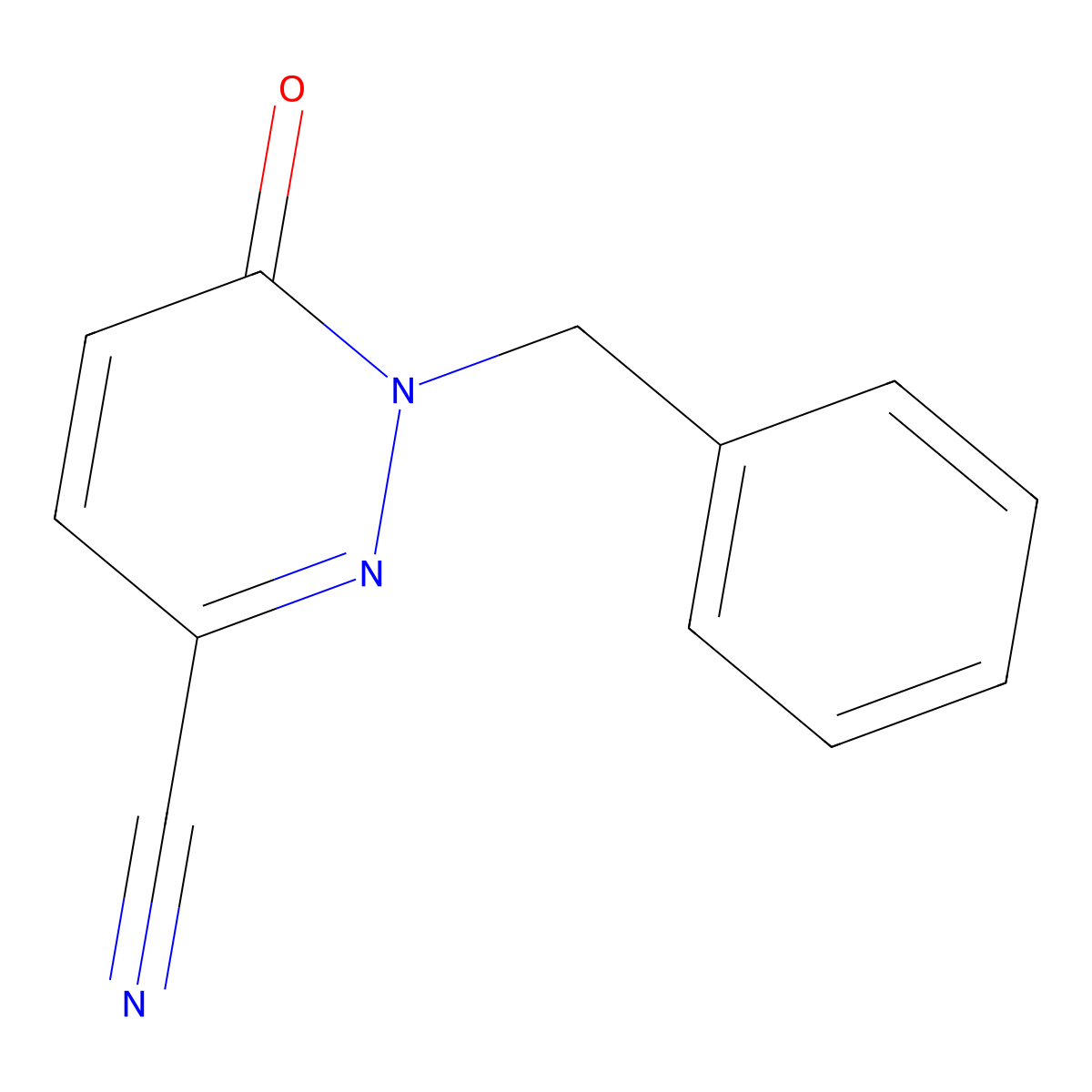 1-Benzyl-6-oxo-1,6-dihydropyridazine-3-carbonitrile molecular structure, CAS 2253591-60-3