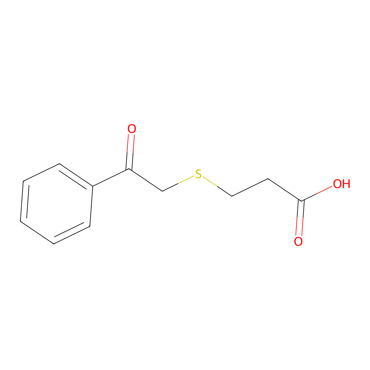 3-(2-Oxo-2-phenylethylthio)propanoic acid molecular structure, CAS 22536-47-6
