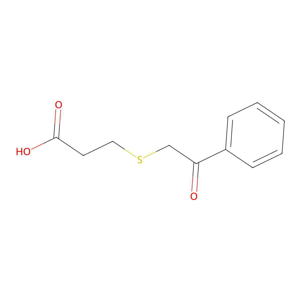 3-(2-Oxo-2-phenylethylthio)propanoic acid molecular structure, CAS 22536-47-6