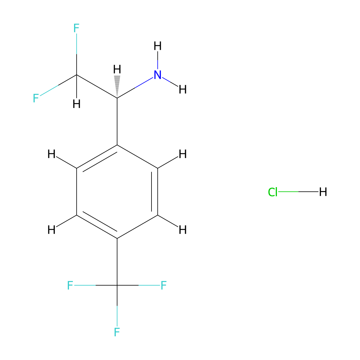 (1S)-2,2-difluoro-1-[4-(trifluoromethyl)phenyl]ethan-1-amine hydrochloride molecular structure, CAS 2253619-43-9