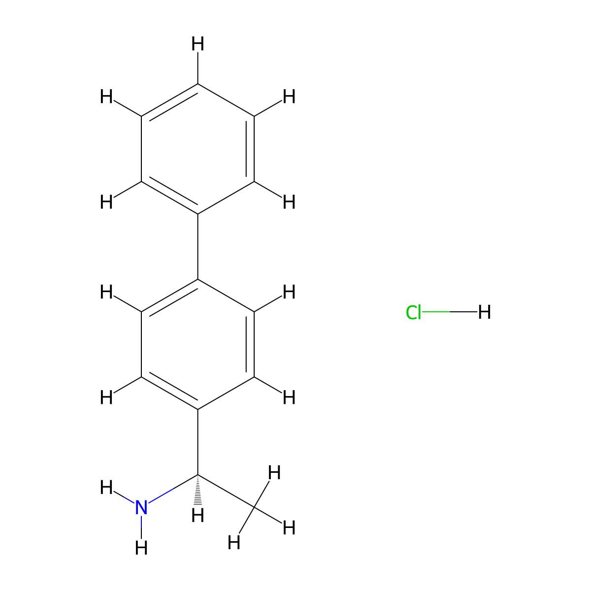 (1R)-1-(4-phenylphenyl)ethan-1-amine hydrochloride molecular structure, CAS 2253619-56-4