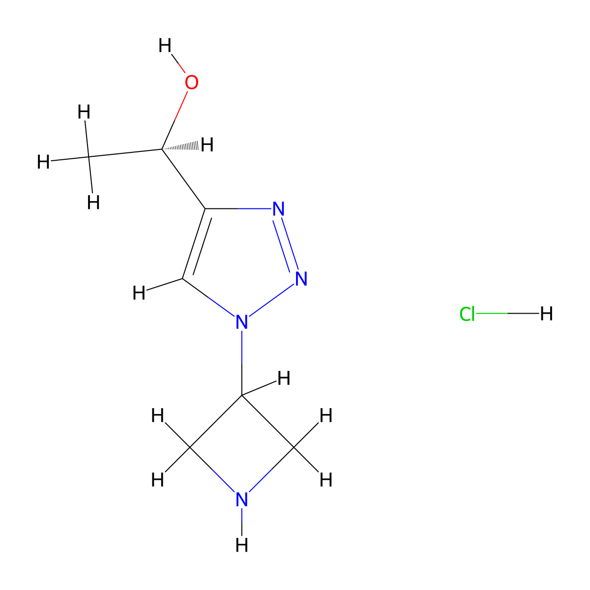 (1R)-1-[1-(Azetidin-3-yl)triazol-4-yl]ethanol;hydrochloride molecular structure, CAS 2253619-58-6