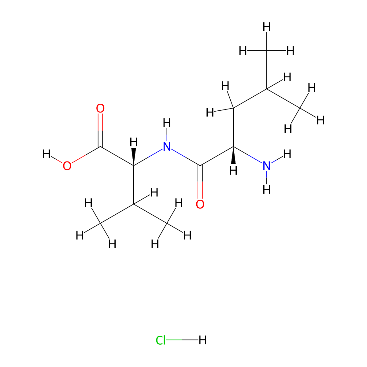 (2R)-2-[(2S)-2-amino-4-methylpentanamido]-3-methylbutanoic acid hydrochloride molecular structure, CAS 2253619-76-8