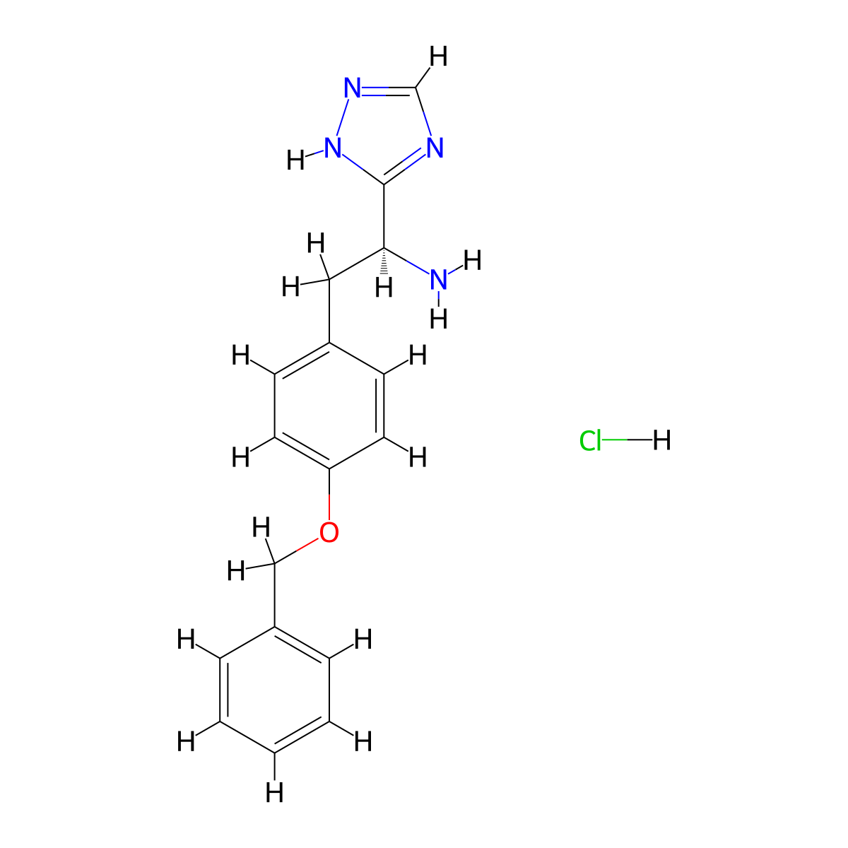 (1S)-2-(4-(benzyloxy)phenyl)-1-(4H-1,2,4-triazol-3-yl)ethan-1-amine hydrochloride molecular structure, CAS 2253619-89-3
