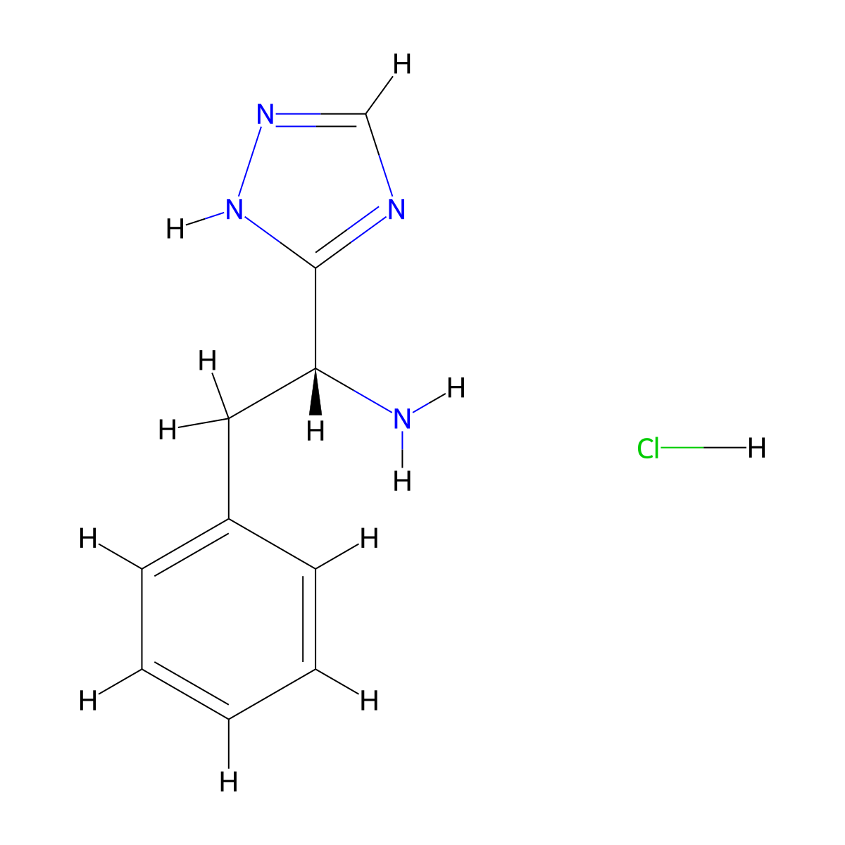 (1R)-2-phenyl-1-(1H-1,2,4-triazol-3-yl)ethan-1-amine hydrochloride molecular structure, CAS 2253619-94-0