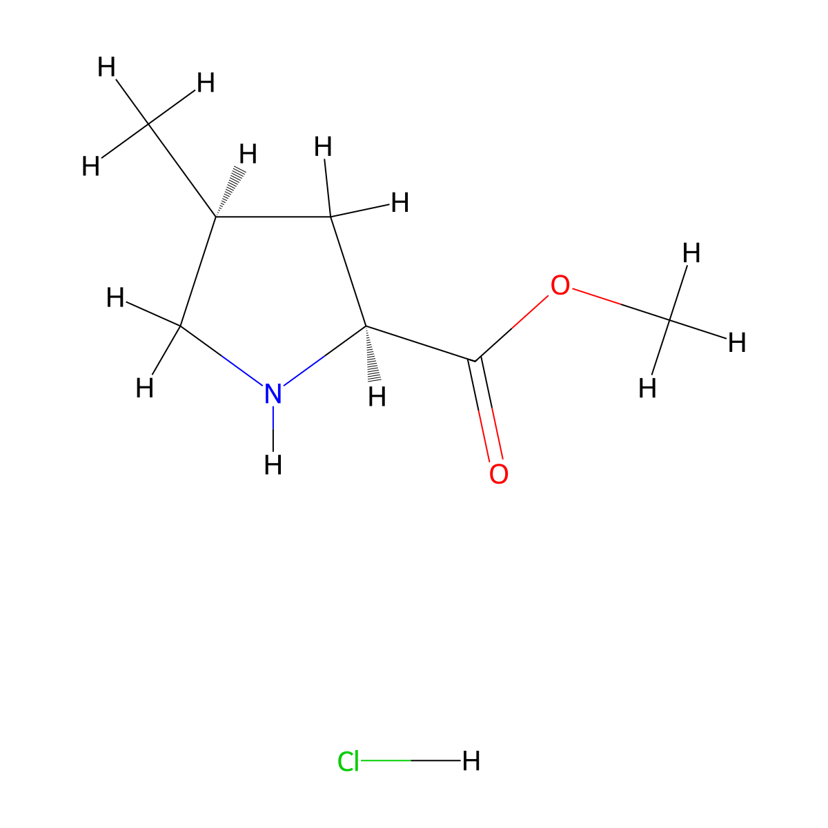 rac-methyl (2R,4R)-4-methylpyrrolidine-2-carboxylate hydrochloride molecular structure, CAS 2253621-08-6