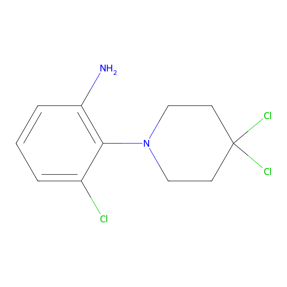 3-Chloro-2-(4,4-dichloro-1-piperidinyl)aniline molecular structure, CAS 2253621-22-4