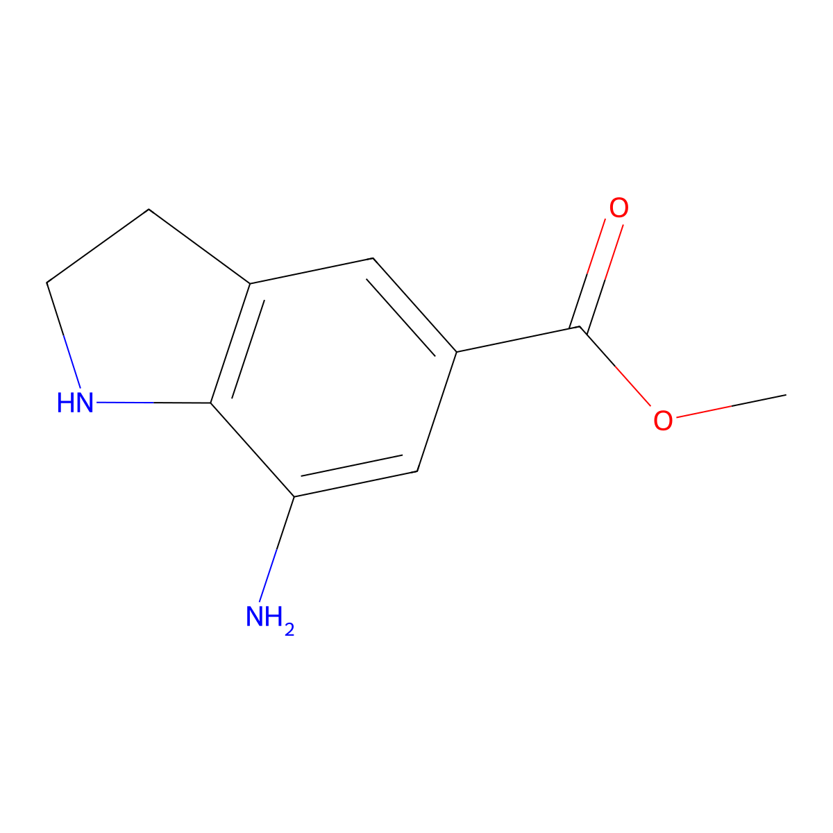 Methyl 7-Aminoindoline-5-carboxylate molecular structure, CAS 2253621-34-8