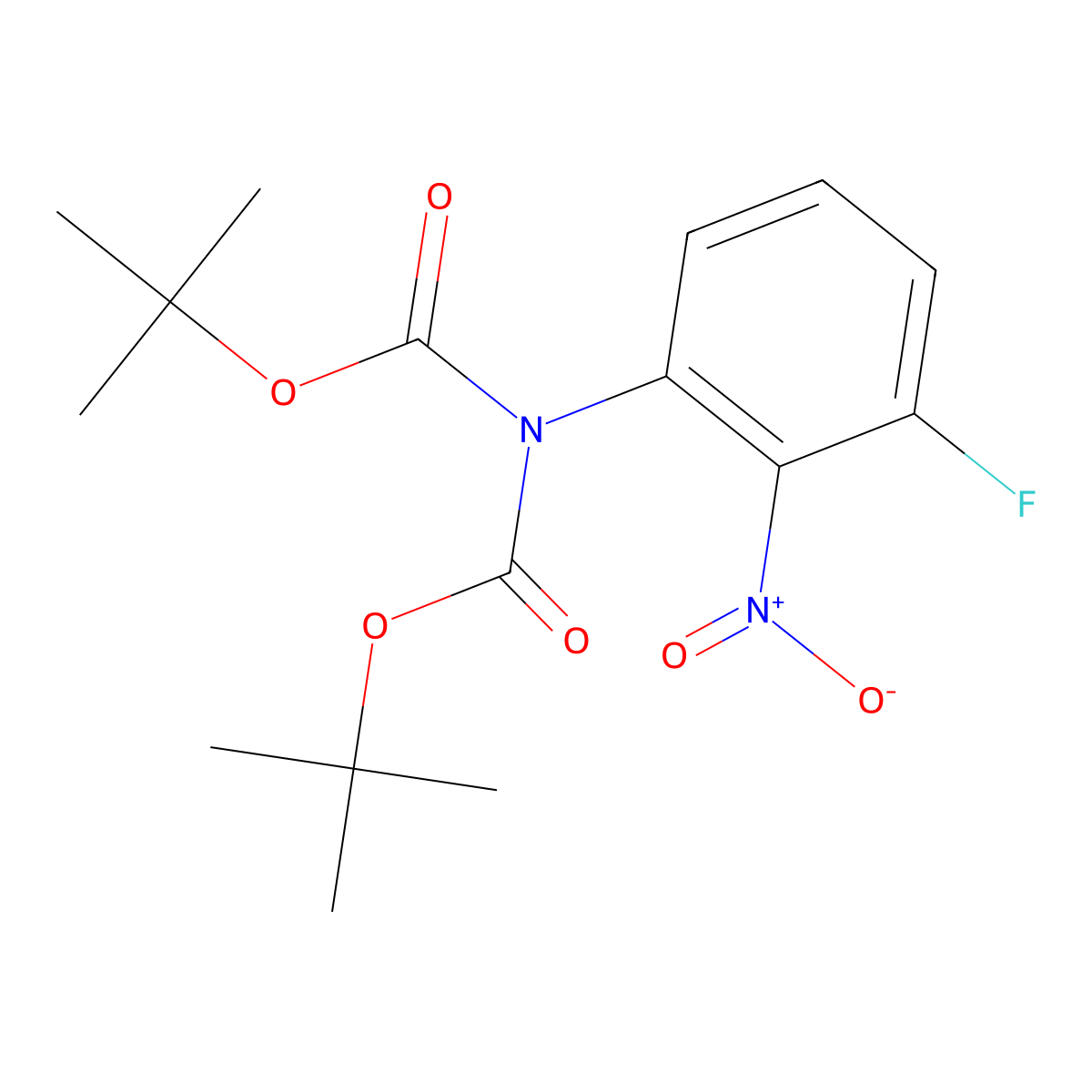 Di-tert-butyl (3-fluoro-2-nitrophenyl)iminodicarbonate molecular structure, CAS 2253621-50-8