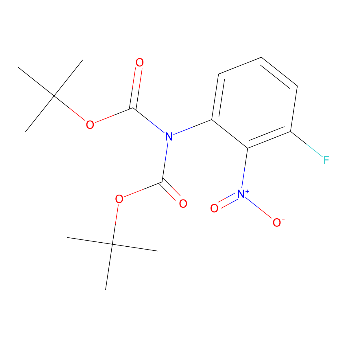 Di-tert-butyl (3-fluoro-2-nitrophenyl)iminodicarbonate molecular structure, CAS 2253621-50-8