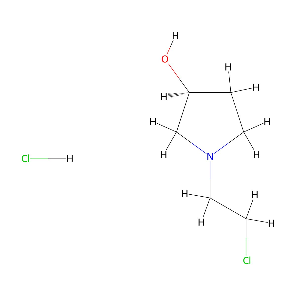 (S)-1-(2-Chloroethyl)pyrrolidin-3-ol hydrochloride molecular structure, CAS 2253621-51-9