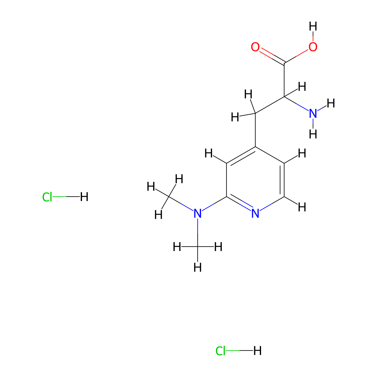 2-Amino-3-[2-(dimethylamino)pyridin-4-yl]propanoic acid dihydrochloride molecular structure, CAS 2253629-24-0