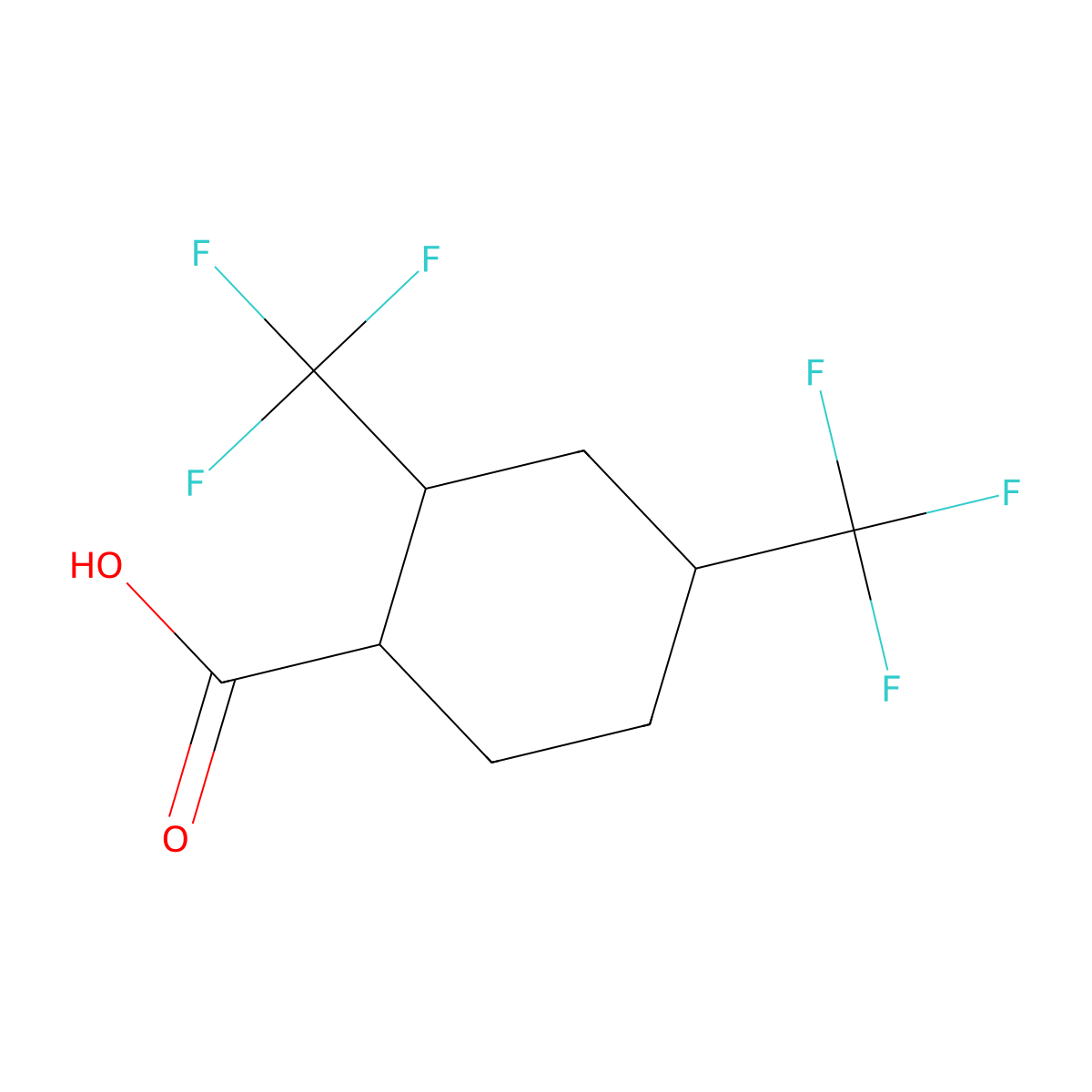 2,4-Bis(trifluoromethyl)cyclohexane-1-carboxylic acid molecular structure, CAS 2253629-40-0
