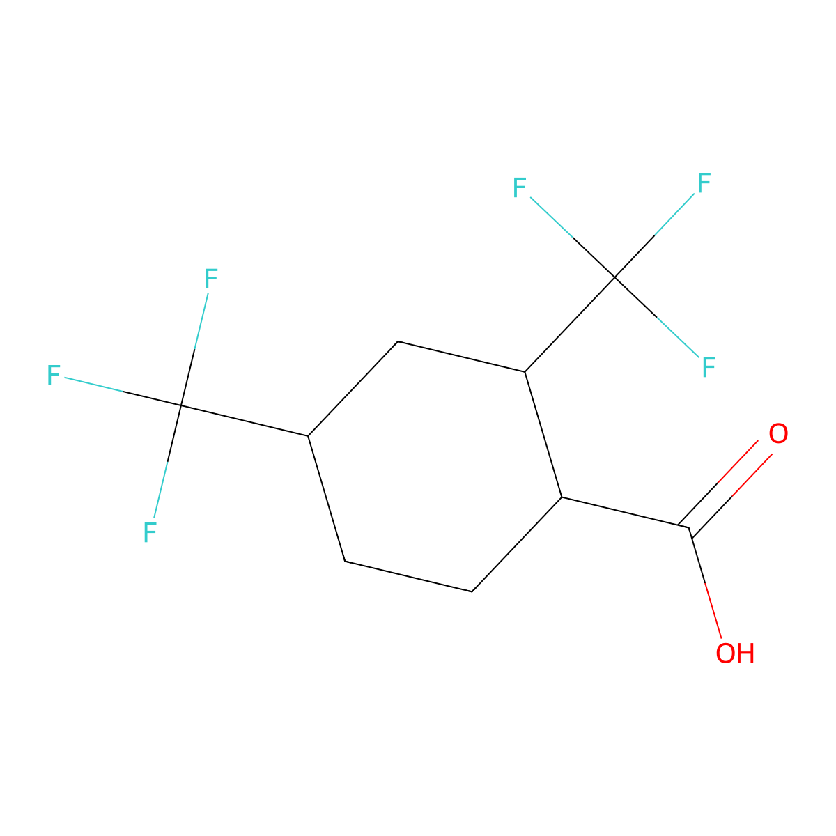 2,4-Bis(trifluoromethyl)cyclohexane-1-carboxylic acid molecular structure, CAS 2253629-40-0