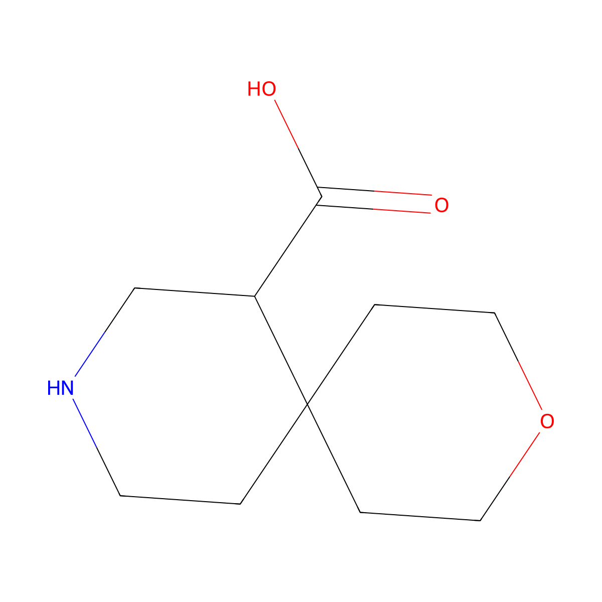 3-Oxa-9-azaspiro[5.5]undecane-7-carboxylic acid molecular structure, CAS 2253629-44-4
