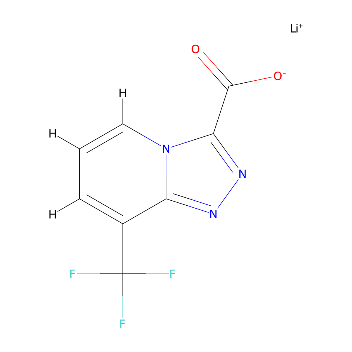 Lithium 8-(trifluoromethyl)-[1,2,4]triazolo[4,3-a]pyridine-3-carboxylate molecular structure, CAS 2253629-46-6