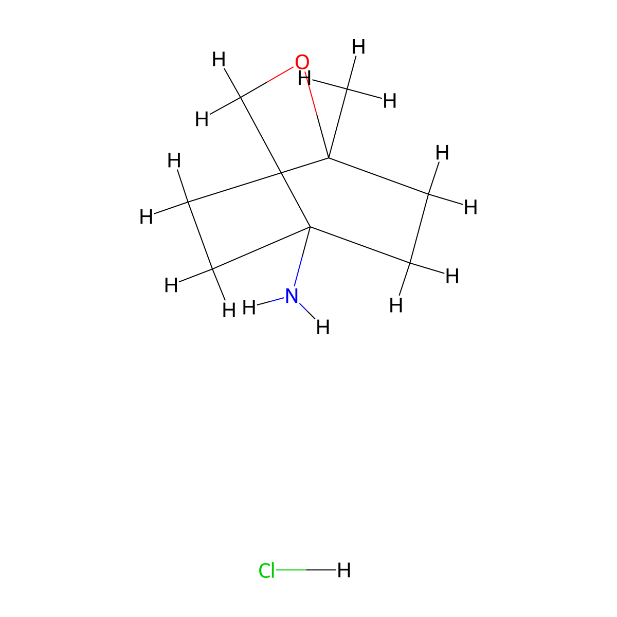1-Methyl-2-oxabicyclo(2.2.2)octan-4-amine hydrochloride molecular structure, CAS 2253629-50-2
