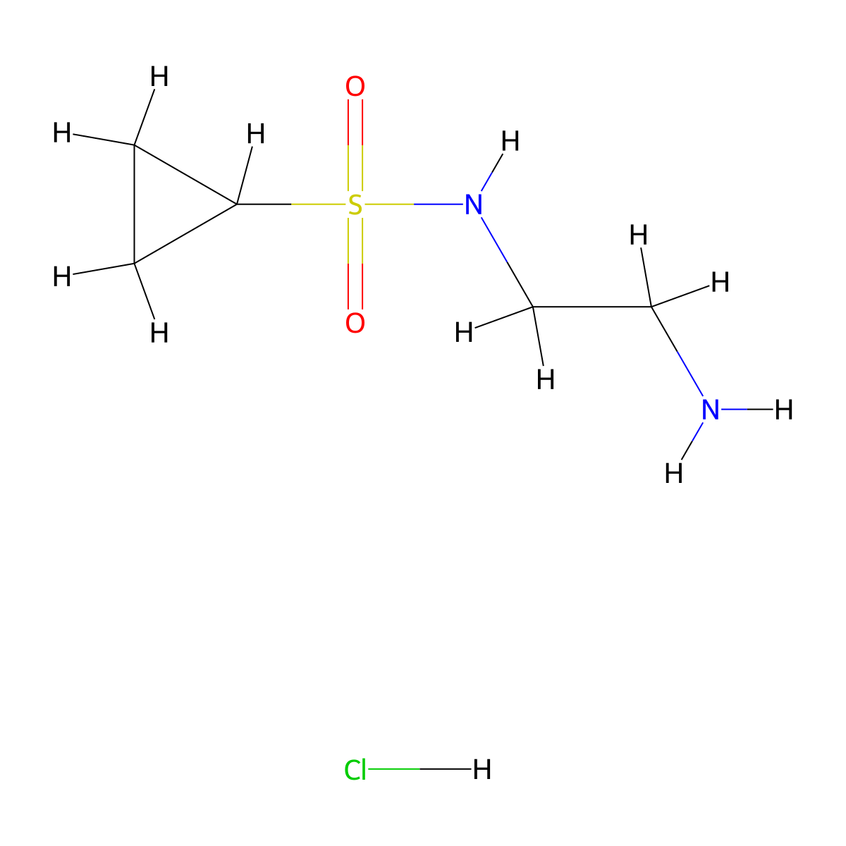 N-(2-aminoethyl)cyclopropanesulfonamide hydrochloride molecular structure, CAS 2253629-51-3