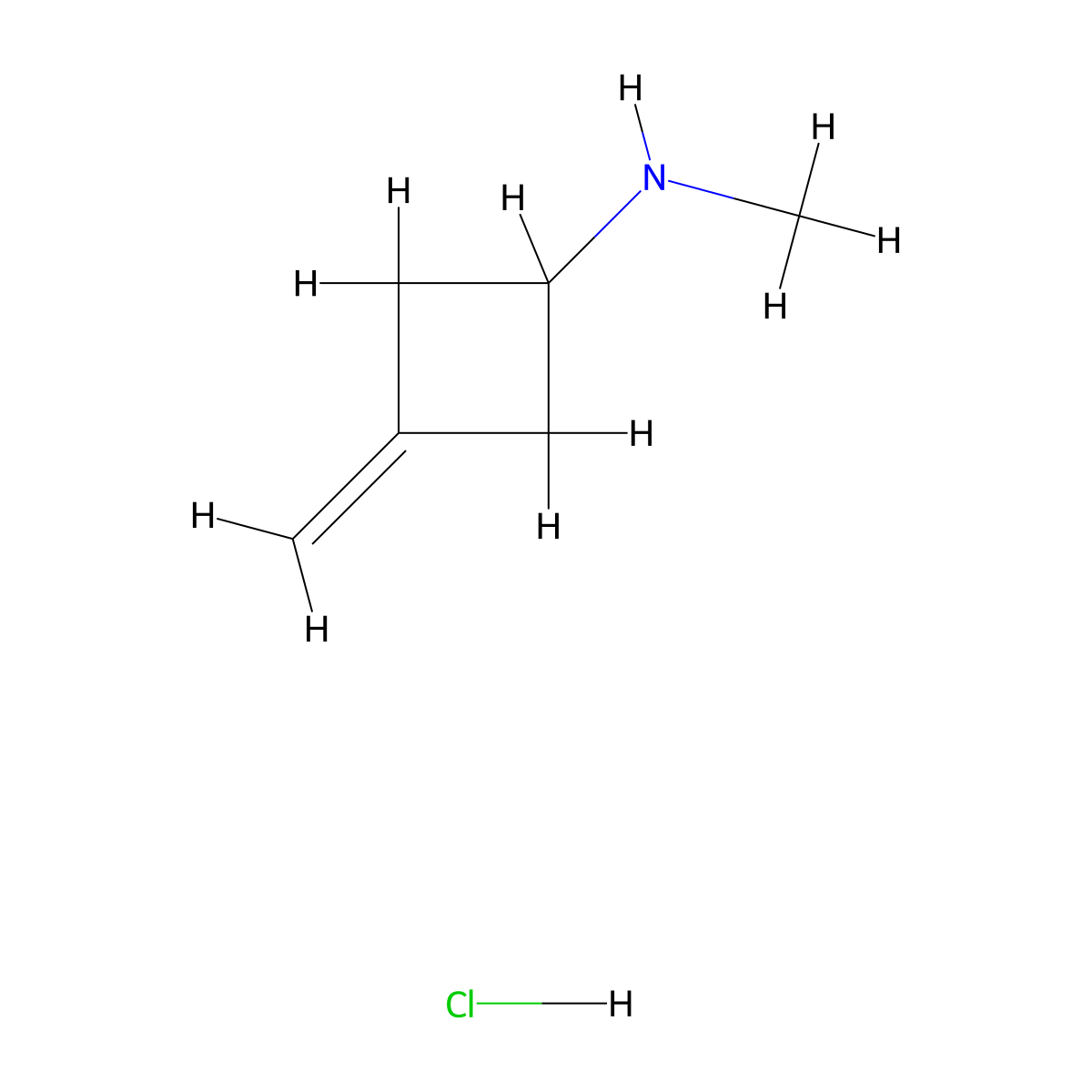 N-methyl-3-methylidenecyclobutan-1-amine hydrochloride molecular structure, CAS 2253629-52-4