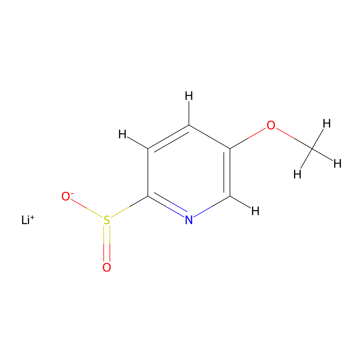 Lithium(1+)ion5-methoxypyridine-2-sulfinate molecular structure, CAS 2253629-60-4