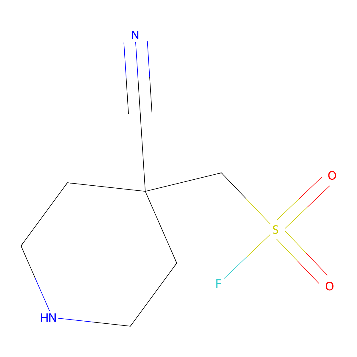 (4-Cyanopiperidin-4-yl)methanesulfonyl fluoride molecular structure, CAS 2253629-65-9