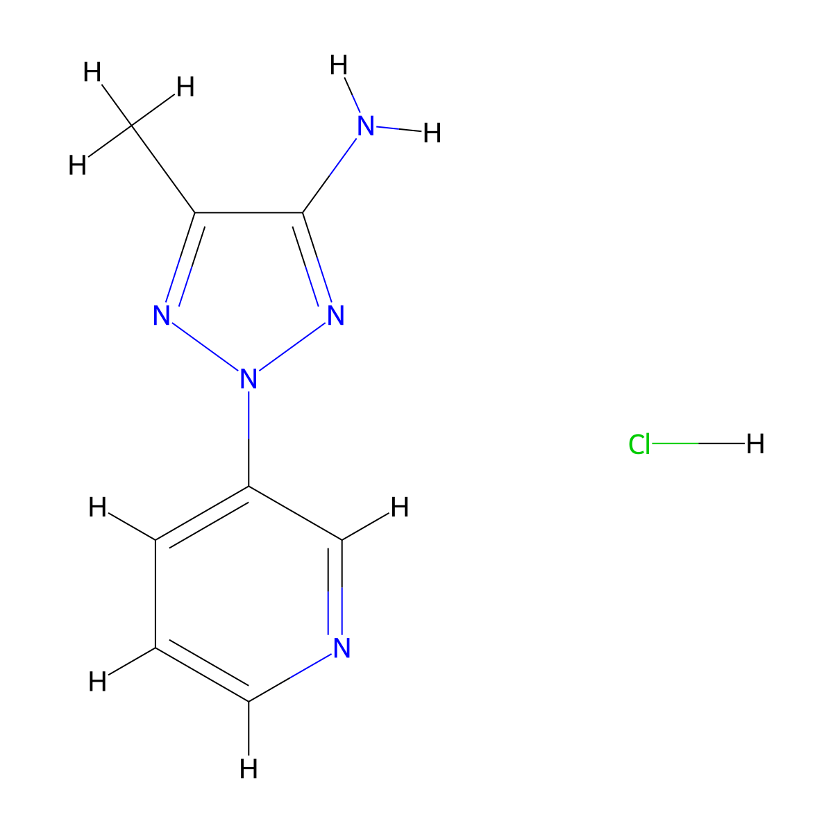 5-methyl-2-(pyridin-3-yl)-2H-1,2,3-triazol-4-amine hydrochloride molecular structure, CAS 2253629-69-3