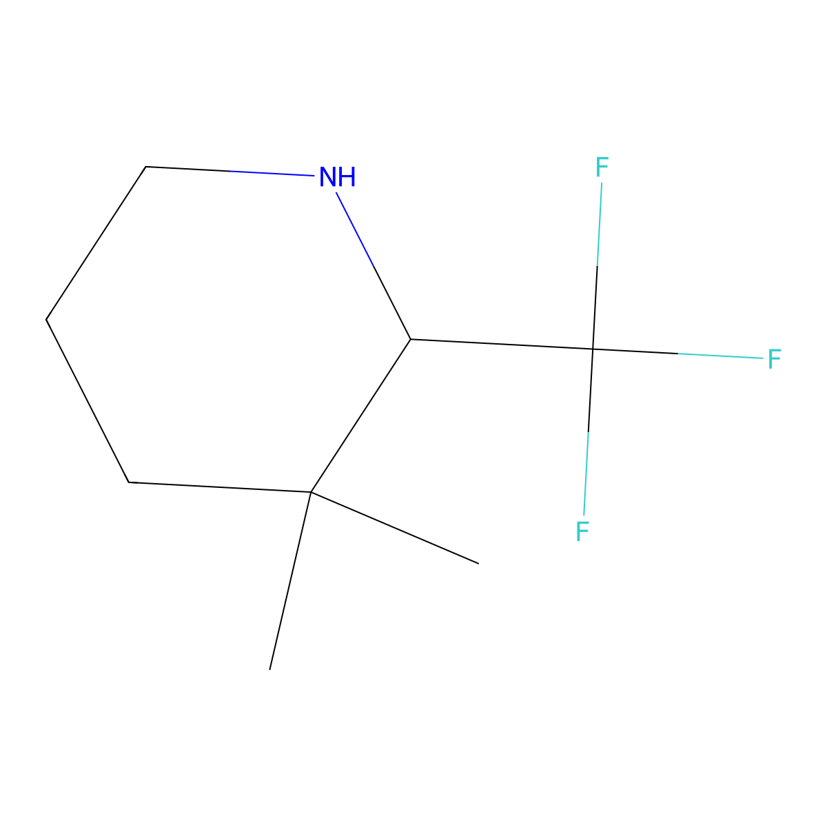 3,3-Dimethyl-2-(trifluoromethyl)piperidine molecular structure, CAS 2253629-75-1