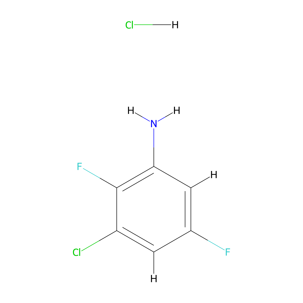 3-Chloro-2,5-difluoroaniline hydrochloride molecular structure, CAS 2253629-78-4