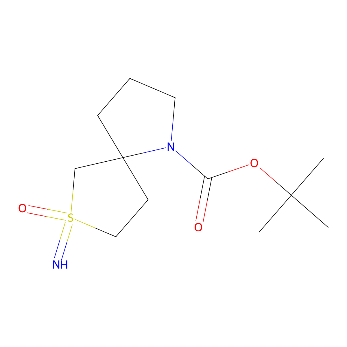 Tert-butyl 7-imino-7-oxo-7lambda6-thia-1-azaspiro[4.4]nonane-1-carboxylate molecular structure, CAS 2253629-79-5