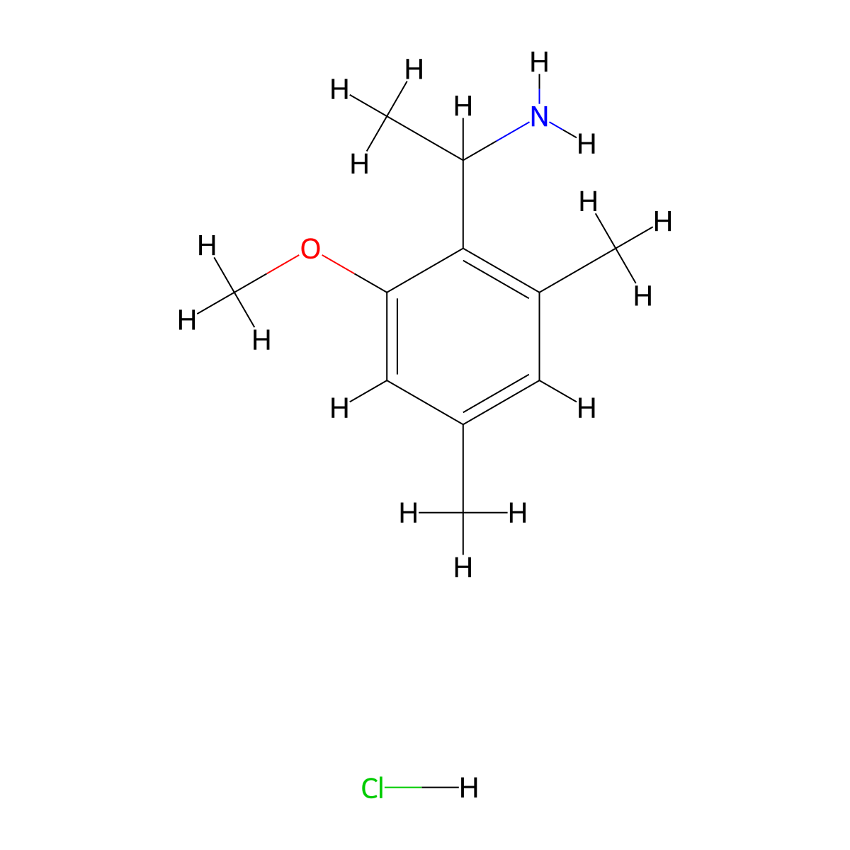 1-(2-Methoxy-4,6-dimethylphenyl)ethan-1-amine hydrochloride molecular structure, CAS 2253629-82-0