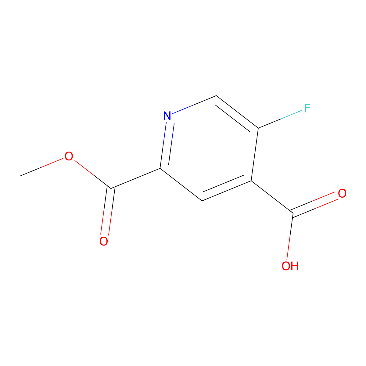 5-Fluoro-2-(methoxycarbonyl)pyridine-4-carboxylic acid molecular structure, CAS 2253629-83-1