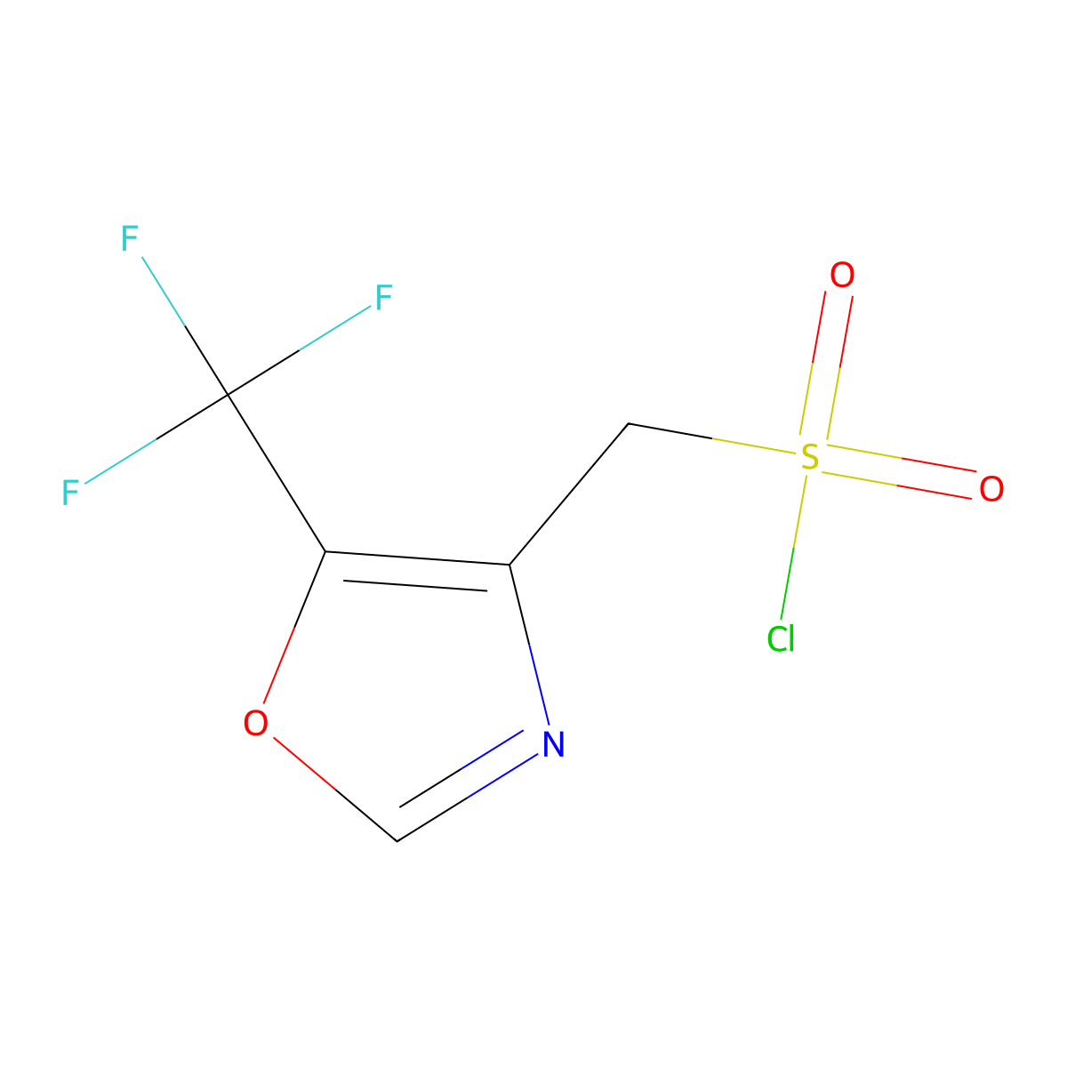 [5-(Trifluoromethyl)-1,3-oxazol-4-yl]methanesulfonyl chloride molecular structure, CAS 2253629-87-5