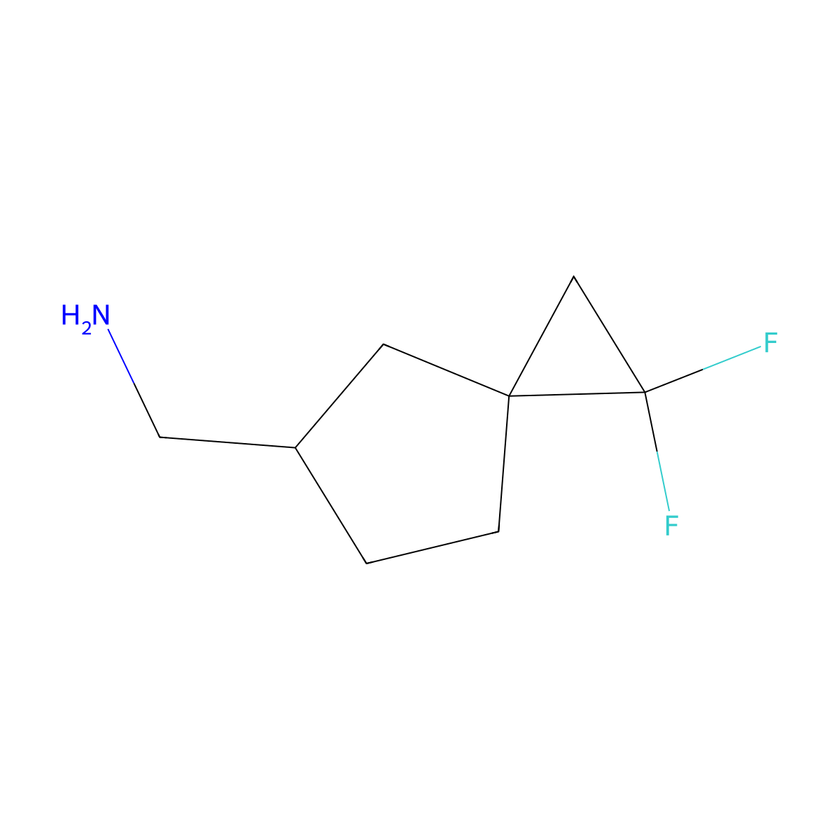 (1,1-Difluorospiro[2.4]heptan-5-yl)methanamine molecular structure, CAS 2253629-90-0