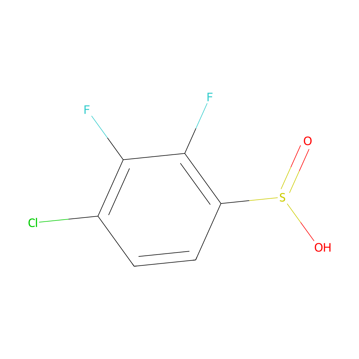 4-Chloro-2,3-difluorobenzene-1-sulfinic acid molecular structure, CAS 2253629-96-6