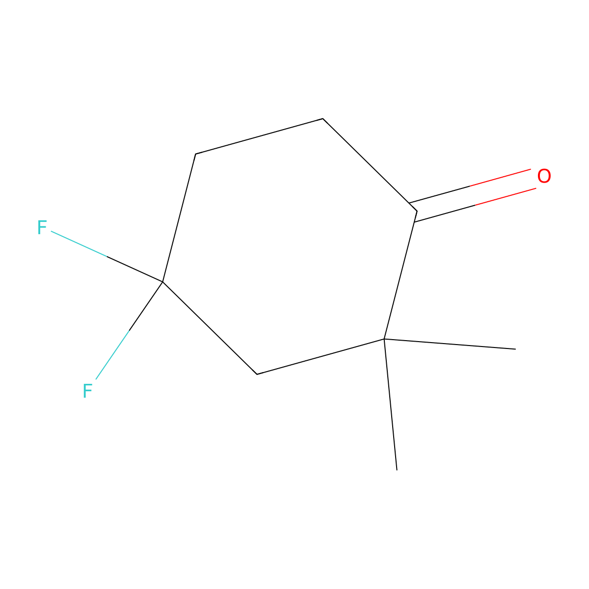 4,4-Difluoro-2,2-dimethylcyclohexan-1-one molecular structure, CAS 2253630-00-9