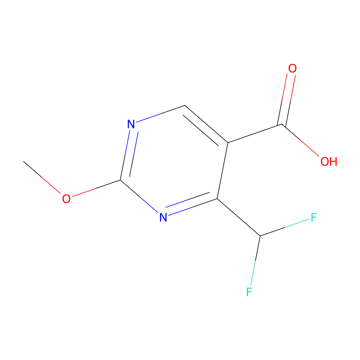 4-(Difluoromethyl)-2-methoxypyrimidine-5-carboxylic acid molecular structure, CAS 2253630-03-2