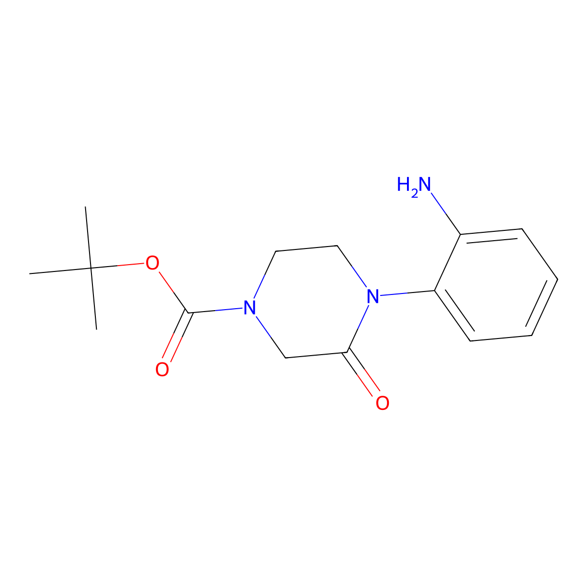 Tert-butyl 4-(2-aminophenyl)-3-oxopiperazine-1-carboxylate molecular structure, CAS 2253630-06-5