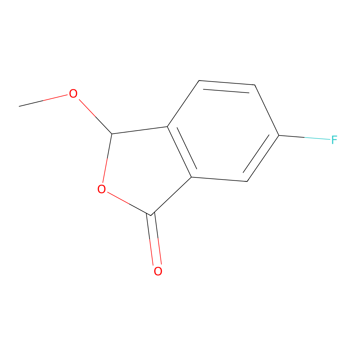 6-Fluoro-3-methoxy-1,3-dihydro-2-benzofuran-1-one molecular structure, CAS 2253630-07-6