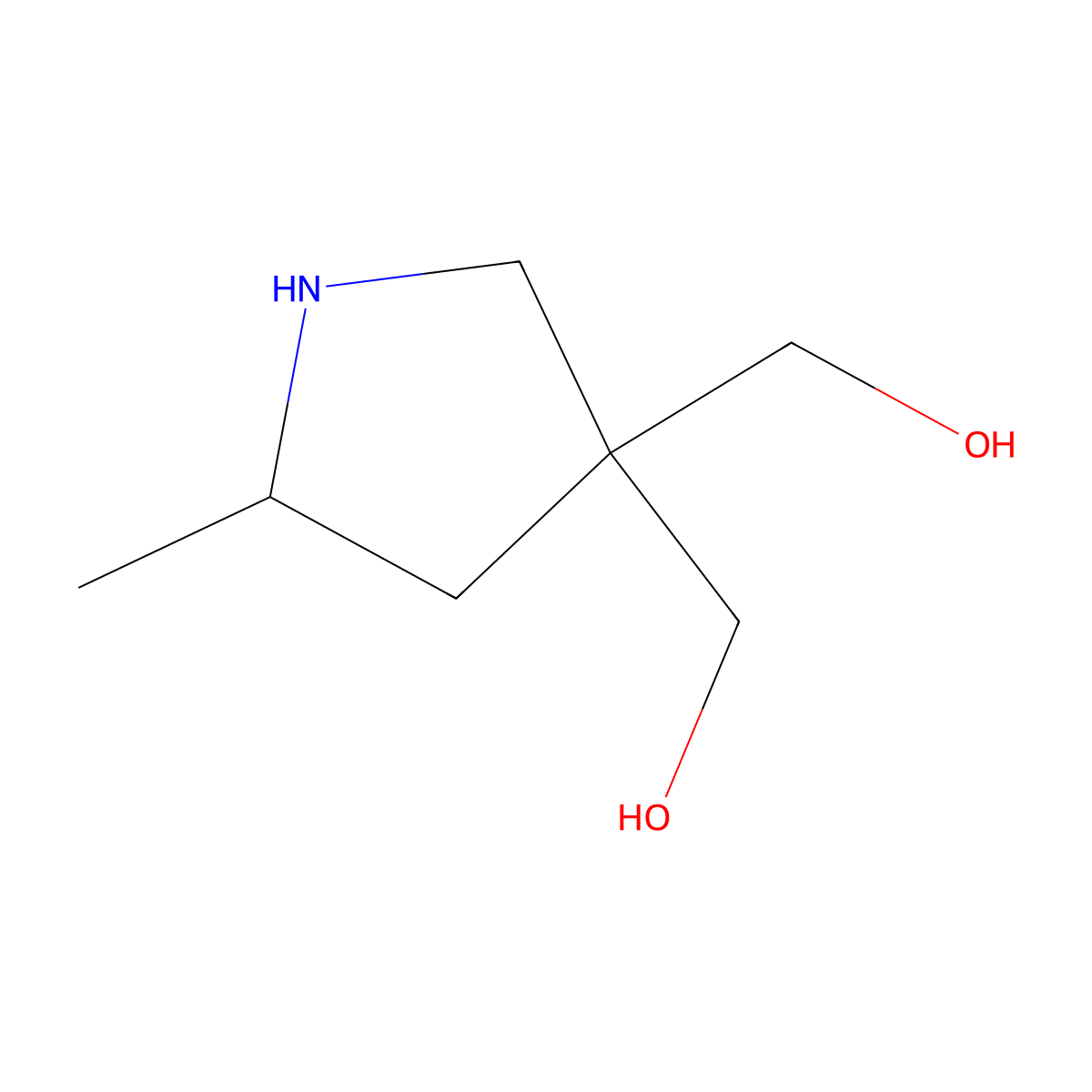 (3-(Hydroxymethyl)-5-methylpyrrolidin-3-yl)methanol molecular structure, CAS 2253630-11-2
