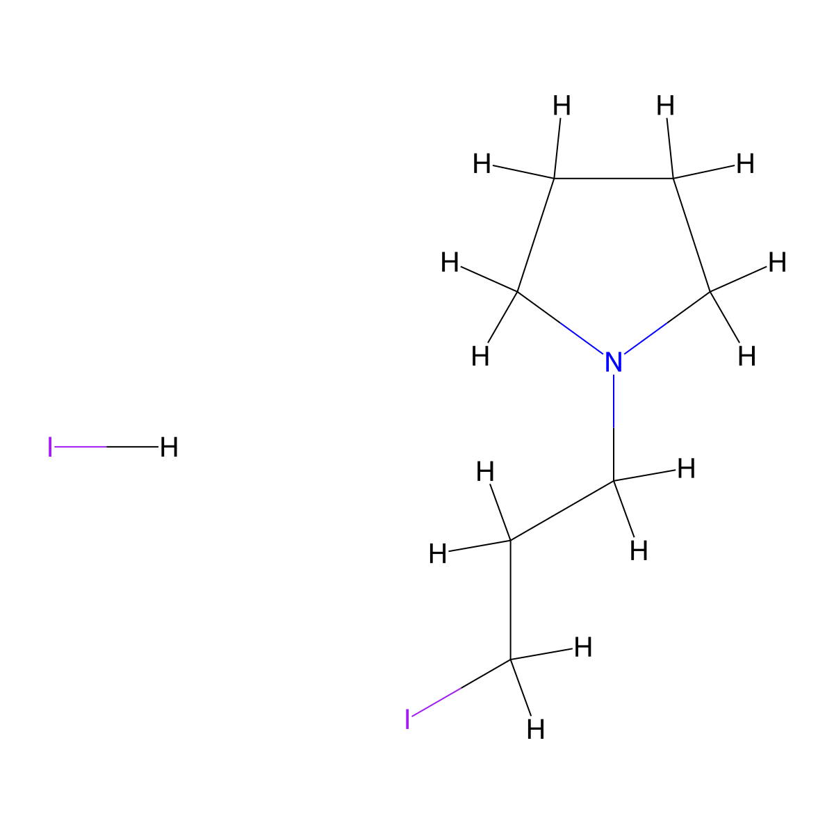 1-(3-Iodopropyl)pyrrolidine hydroiodide molecular structure, CAS 2253630-12-3