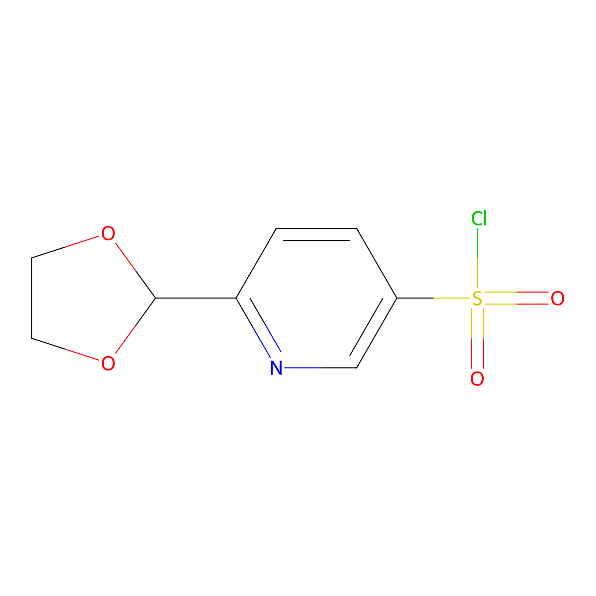 6-(1,3-Dioxolan-2-yl)pyridine-3-sulfonyl chloride molecular structure, CAS 2253630-14-5