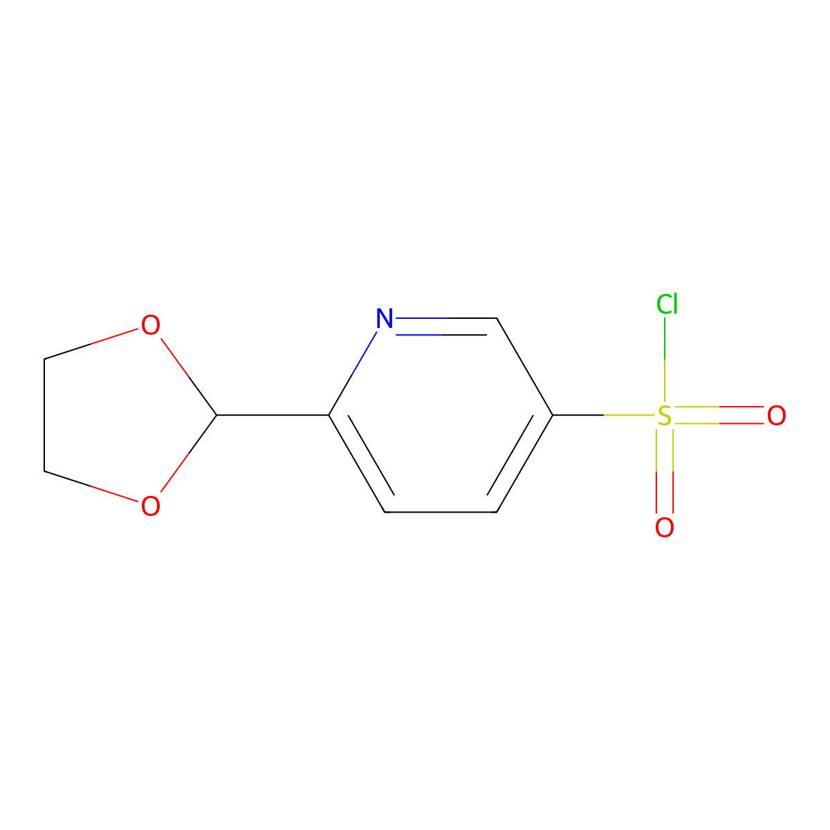 6-(1,3-Dioxolan-2-yl)pyridine-3-sulfonyl chloride molecular structure, CAS 2253630-14-5