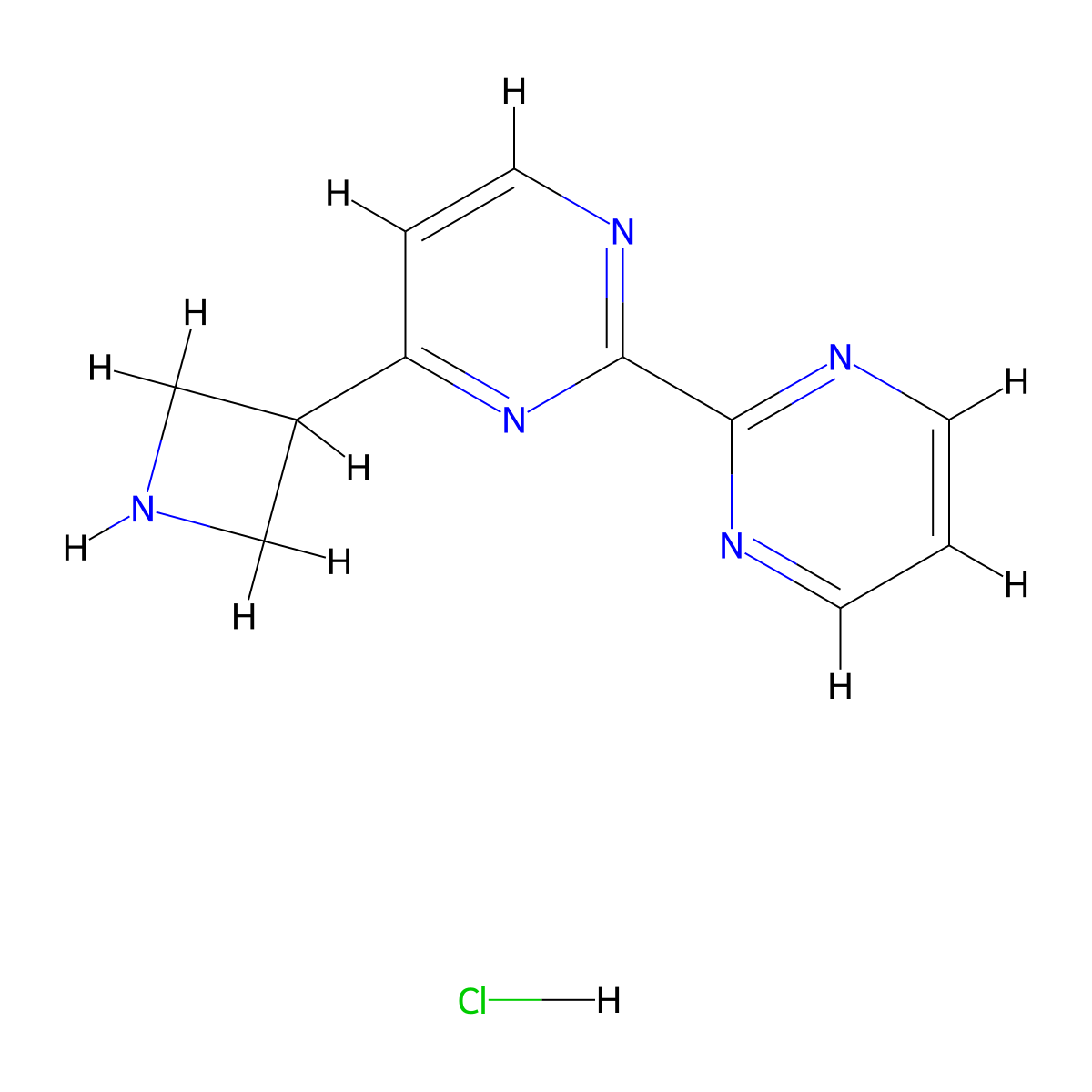4-(Azetidin-3-yl)-2-(pyrimidin-2-yl)pyrimidine hydrochloride molecular structure, CAS 2253630-17-8