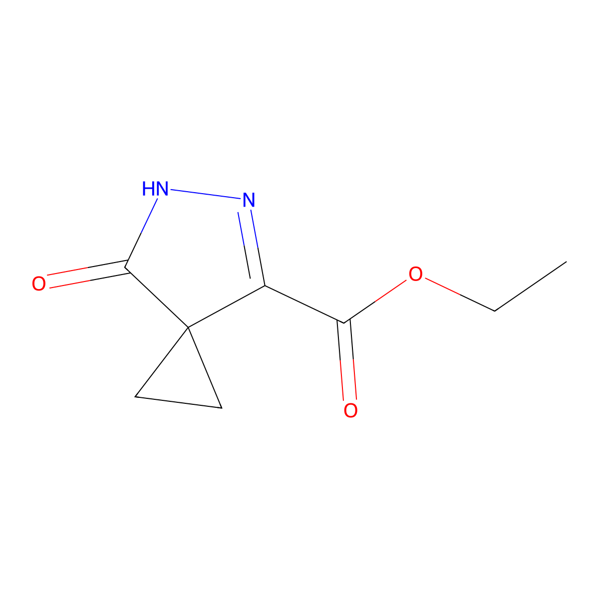 Ethyl 7-oxo-5,6-diazaspiro[2.4]hept-4-ene-4-carboxylate molecular structure, CAS 2253630-19-0