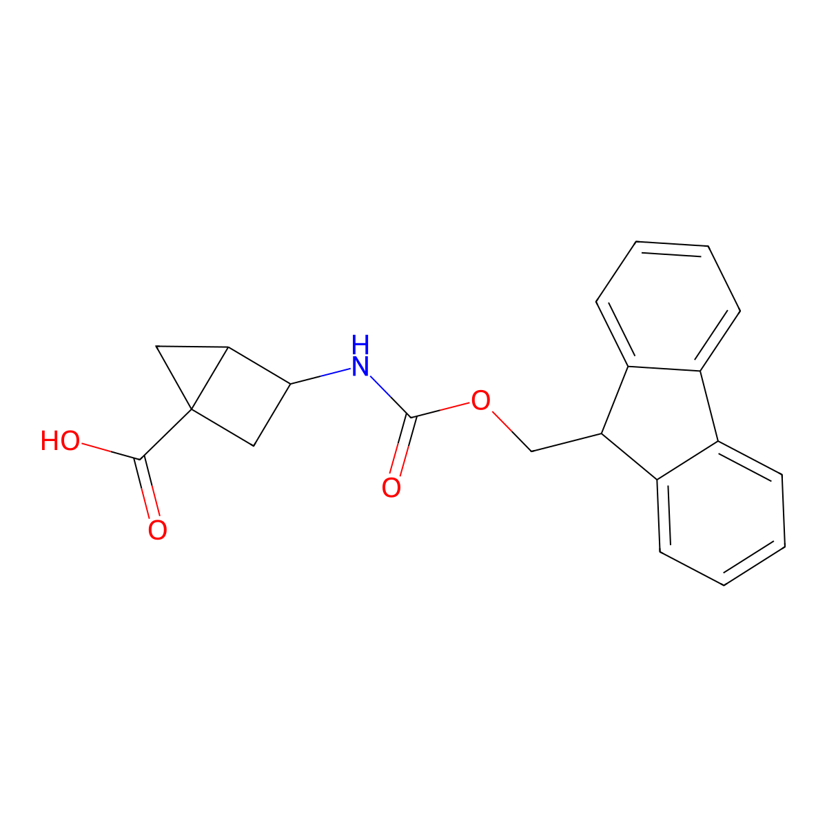 rac-(1R,3S,4S)-3-({[(9H-fluoren-9-yl)methoxy]carbonyl}amino)bicyclo[2.1.0]pentane-1-carboxylic acid molecular structure, CAS 2253630-25-8