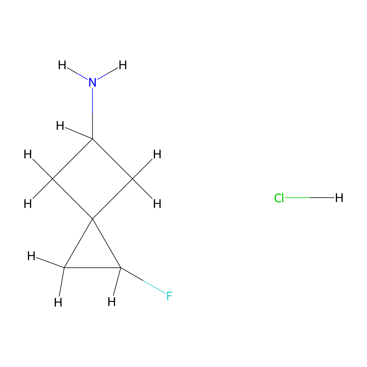 1-Fluorospiro(2.3)hexan-5-amine hydrochloride molecular structure, CAS 2253630-27-0